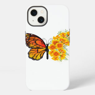 Blume Butterfly mit gelbem Kalifornien-Mohn iPhone 13 Hülle