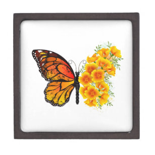 Blume Butterfly mit gelbem Kalifornien-Mohn Kiste