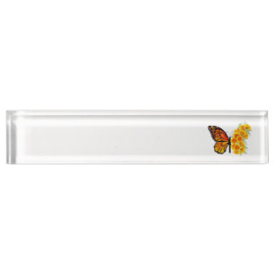 Blume Butterfly mit gelbem Kalifornien-Mohn Namensplakette