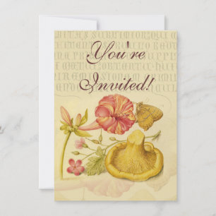 Blume Butterfly Mushroom Wasserfarbe Malerei Einladung