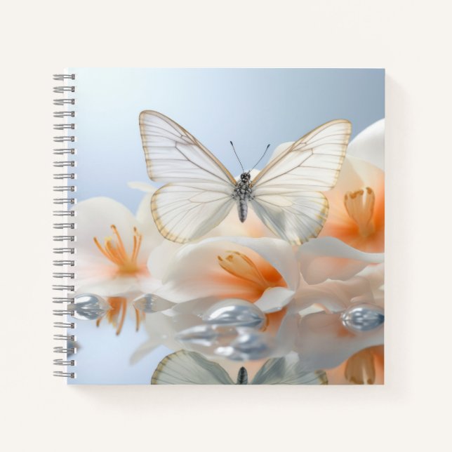 Blume Butterfly Nature Serene Tranquil Notizbuch (Vorderseite)