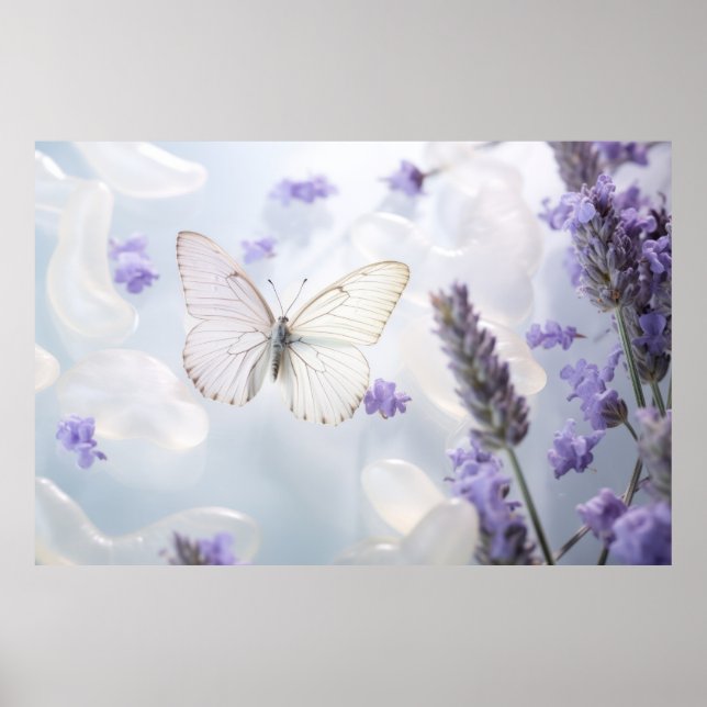Blume Butterfly Nature Serene Tranquil Poster (Vorne)