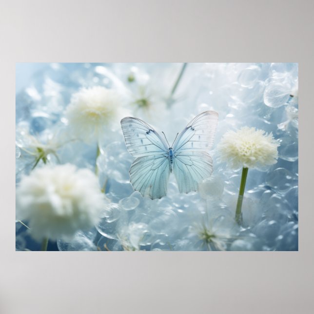 Blume Butterfly Nature Serene Tranquil Poster (Vorne)