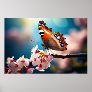 Blume Butterfly Nature Serene Tranquil Poster