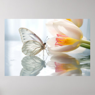Blume Butterfly Nature Serene Tranquil Poster