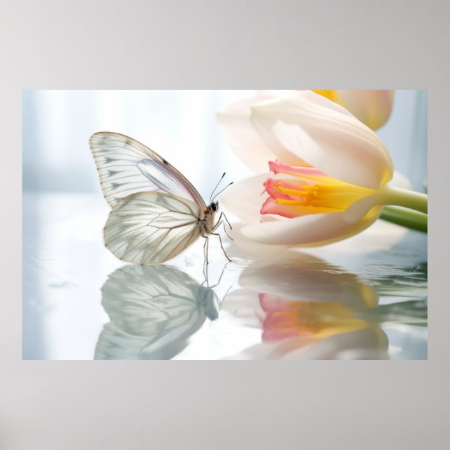 Blume Butterfly Nature Serene Tranquil Poster (Vorne)