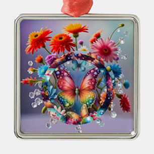 Blume Butterfly Ornament Aus Metall