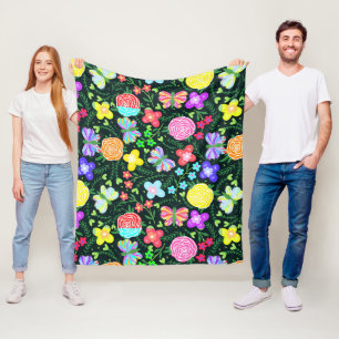 Blume Butterfly Regenbogen Fleecedecke
