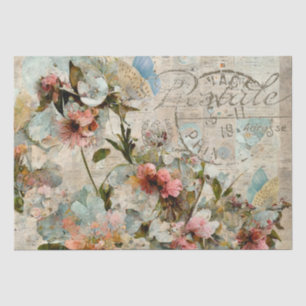 Blume Butterfly Shabby Collage Postale Enttäuschun Seidenpapier