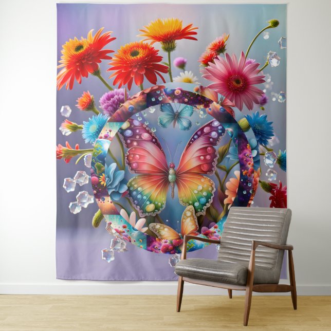 Blume Butterfly Wandteppich (Beispiel)