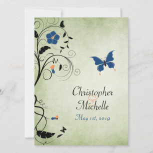Blume Butterfly Wedding Einladung, Empfang & UAWG Einladung