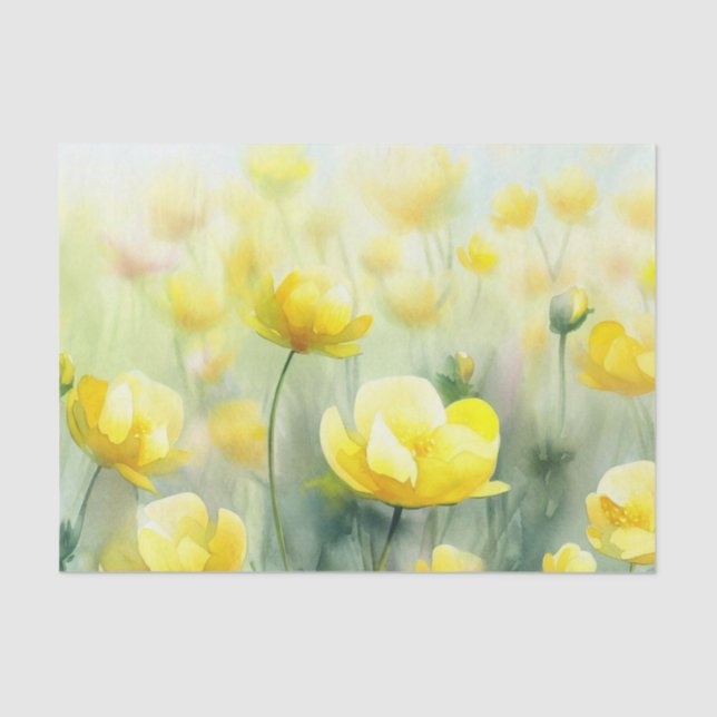 Blume-Butterschalen (D) Aquarell Seidenpapier (Vorderseite)