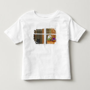 Blume by window, Sighisoara, Rumänien Kleinkind T-shirt