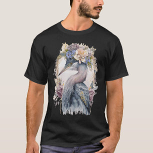 Blume C: Wasserfarben-Heron-Süßwasservogel T-Shirt