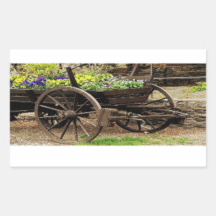 Blume Cart Rechteckiger Aufkleber