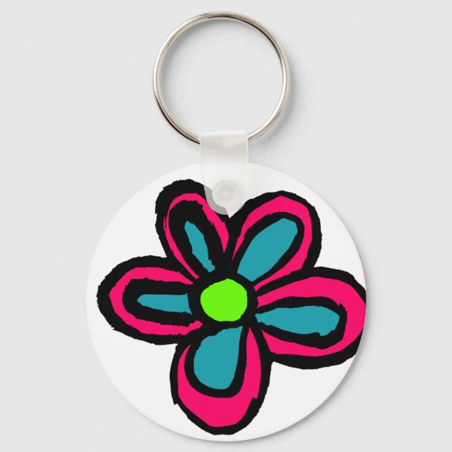 Blume Cartoon Schlüsselanhänger (Vorderseite)
