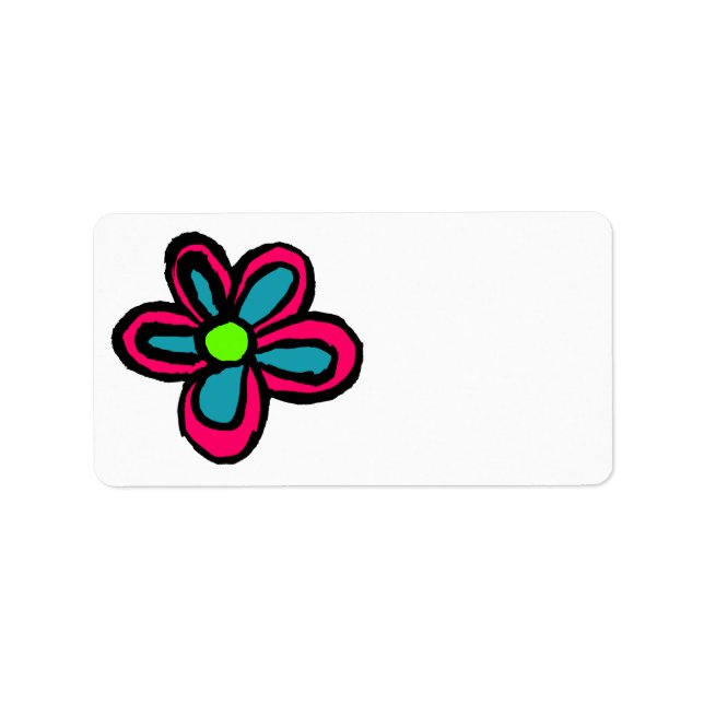 Blume Cartoon Statuette Adressaufkleber (Vorne)