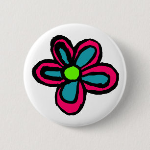 Blume Cartoon Statuette Button