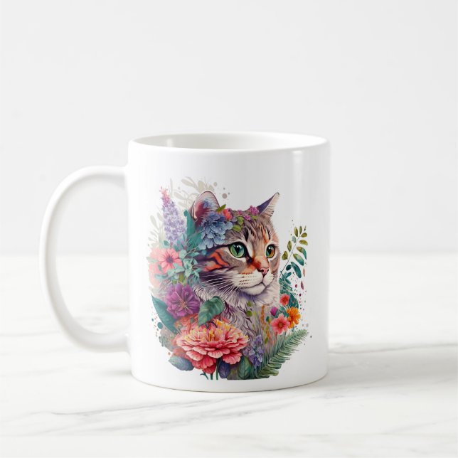 Blume Cat #1 Kaffeetasse (Links)