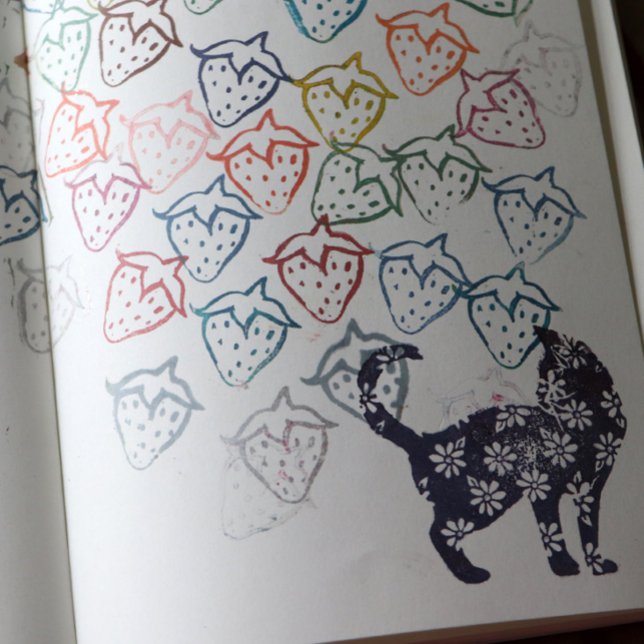 Blume Cat Blue Daisy Cats Permastempel (Von Creator hochgeladen)