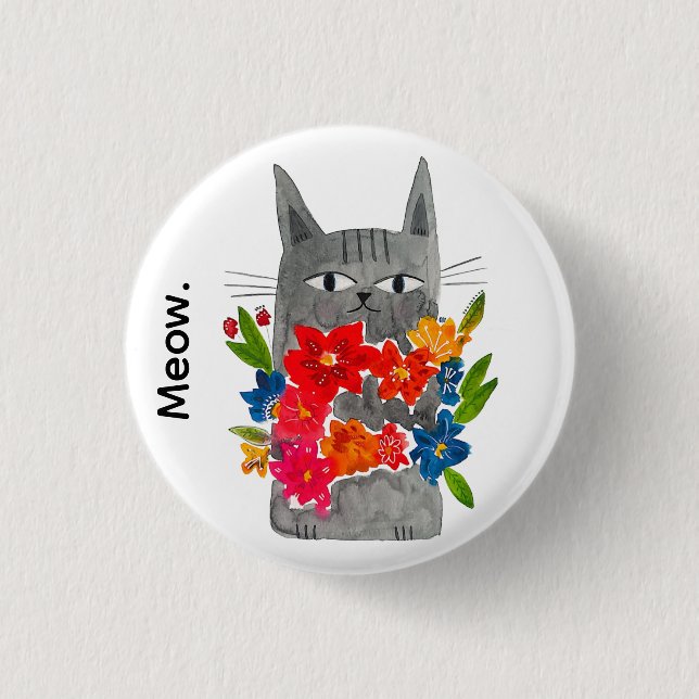 Blume Cat Button (Vorderseite)