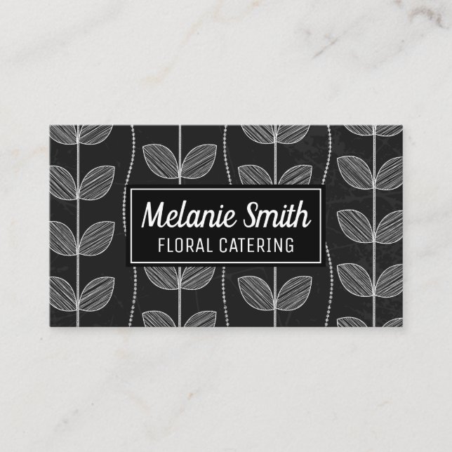 Blume Chalk Doodles Visitenkarte (Vorderseite)