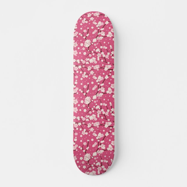 Blume Cherry Blossom Pink Floral Skateboard (Vorne)