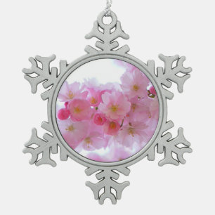 Blume Cherry Tree Schneeflocken Zinn-Ornament