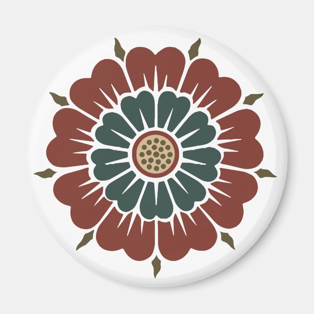 Blume Chinesisches Ornament Owen Jones asian pater Magnet (Vorne)