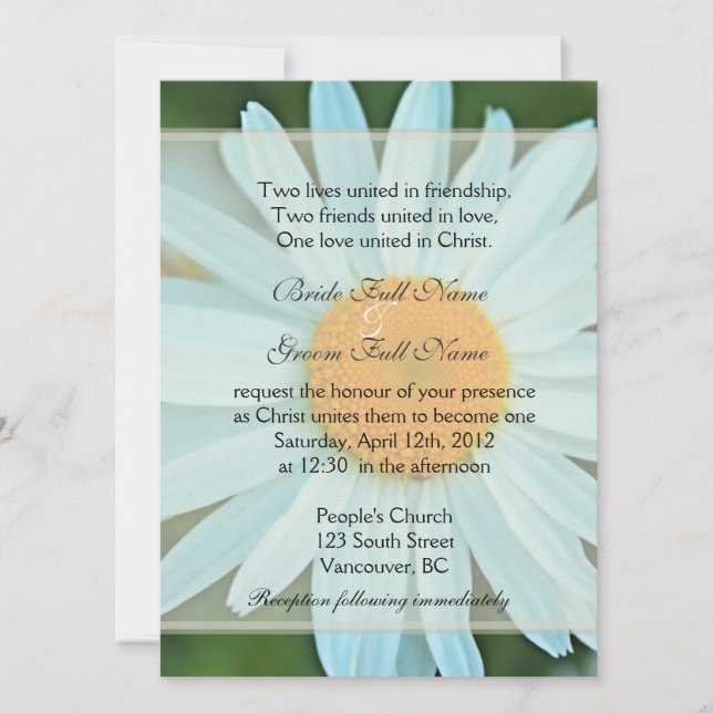 Blume Christliche Hochzeit Einladung (Vorderseite)