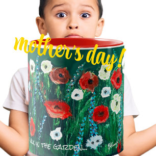 Blume Coffee Cup für ihr akryllisches Malgeschenk Zweifarbige Tasse