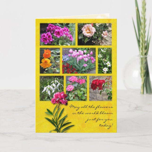 Blume Collage Karte (Vorderseite)