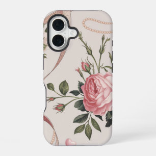 Blume Coquette Muster Farbton iPhone 16 Hülle