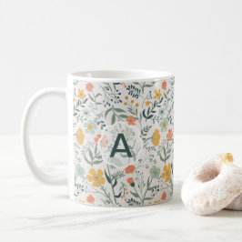 Blume Coral Mustard Monogram Vivid Kaffeetasse