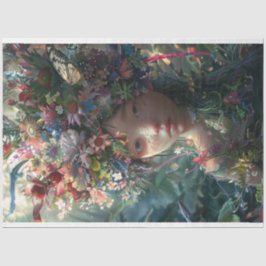 Blume Covered Fairy Girl Decoupage Seidenpapier