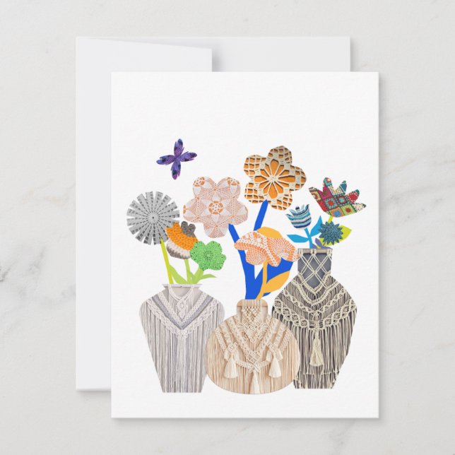 Blume Crochet Makrame Mitteilungskarten (Vorderseite)