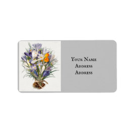 Blume Crocus Spring Botanische Blumenpracht Adressaufkleber