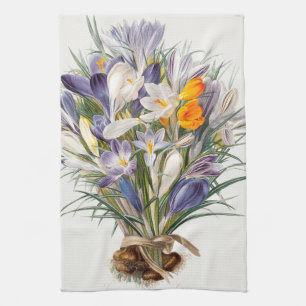 Blume Crocus Spring Botanische Blumenpracht Geschirrtuch