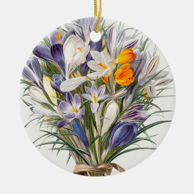 Blume Crocus Spring Botanische Blumenpracht Keramik Ornament (Vorne)