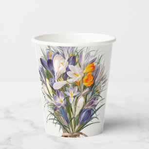 Blume Crocus Spring Botanische Blumenpracht Pappbecher