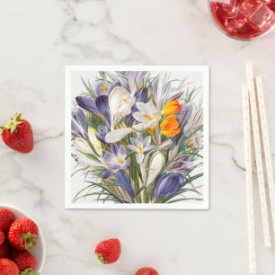 Blume Crocus Spring Botanische Blumenpracht Serviette