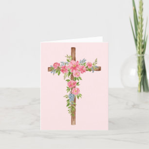 Blume Cross Watercolor 3 Osterkarte Dankeskarte