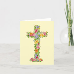 Blume Cross Watercolor Osterkarte Dankeskarte