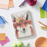 Blume Crown Forester Fox iPad Pro Hülle<br><div class="desc">Dieses Aquarellbild zeichnet sich durch ein sanftes Portrait eines Fuchses aus,  der mit einer Blume geschmückt ist | Nach Grace Popp</div>