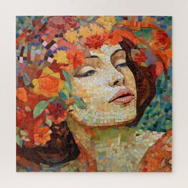 Blume Crown Mosaik Puzzle (Vertikal)