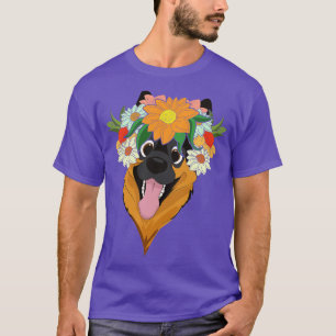 Blume Crown Pet Dog Lover Botanischer Deutscher Sc T-Shirt