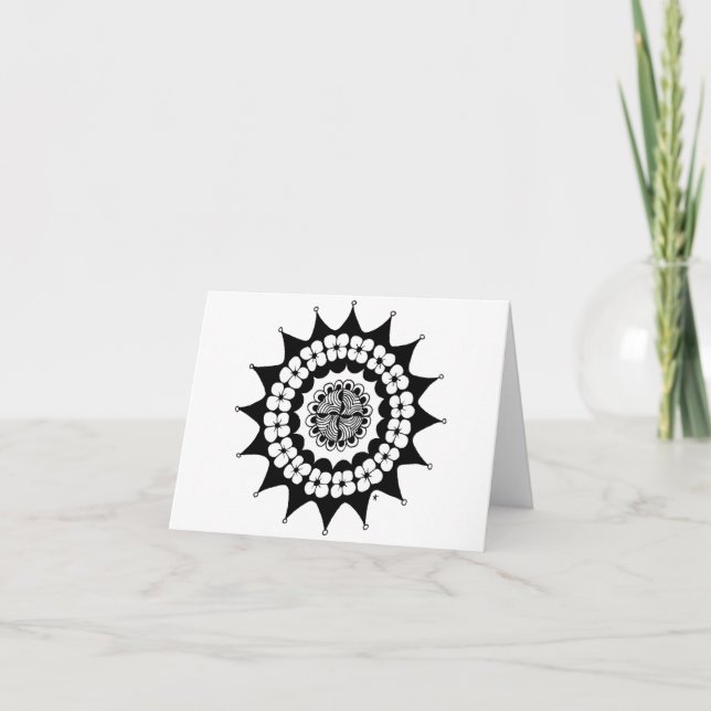 Blume Crown Zen Mandala Karte (Vorderseite)