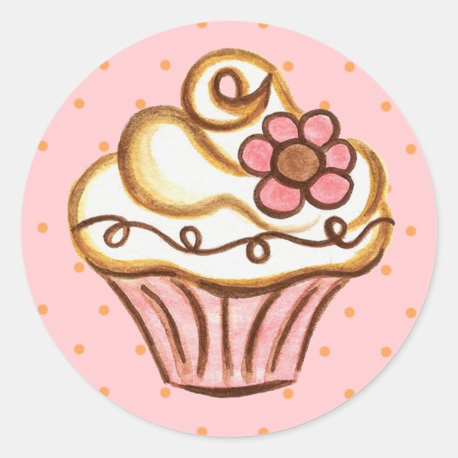 Blume Cupcake Stickers (Vorderseite)