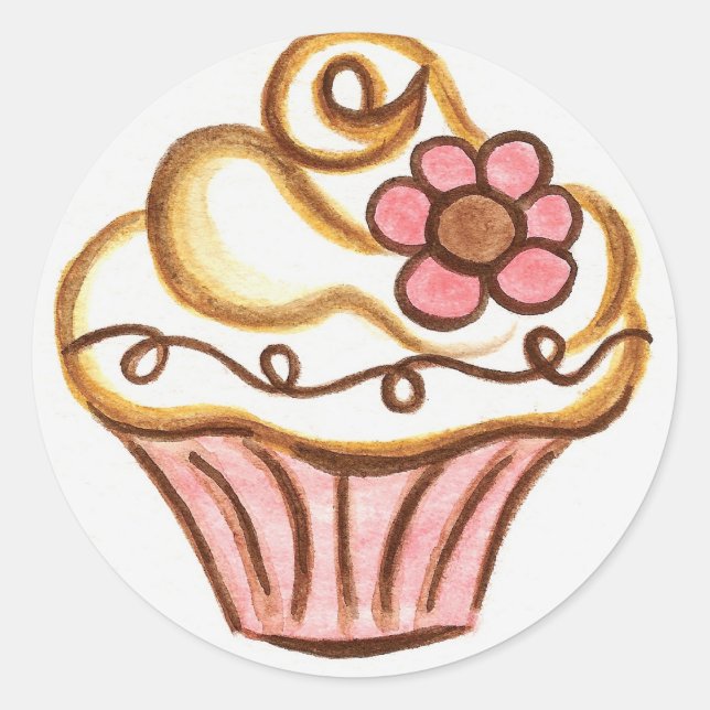Blume Cupcake Stickers (Vorderseite)