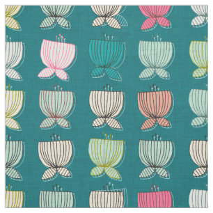 Blume Cups aquamarin Stoff